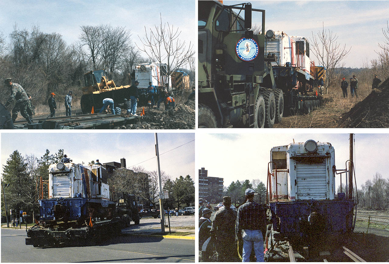 Moving 44 ton engine